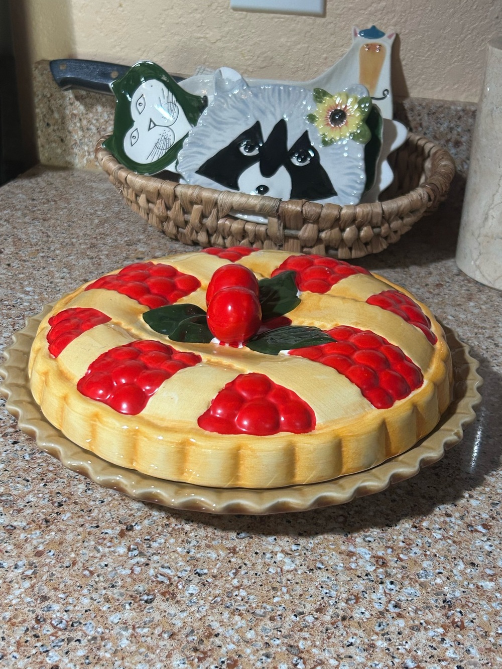 Vintage WCL ceramic Cherry Pie Plate
